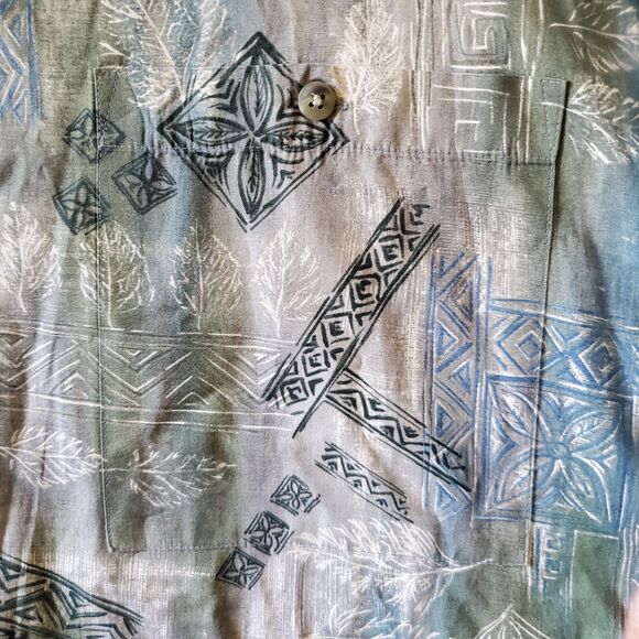 HOLLIS RIVER Mens XL Cotton Short Sleeve Hawaiian Beach Surf Button Shirt - Picture 6 of 13